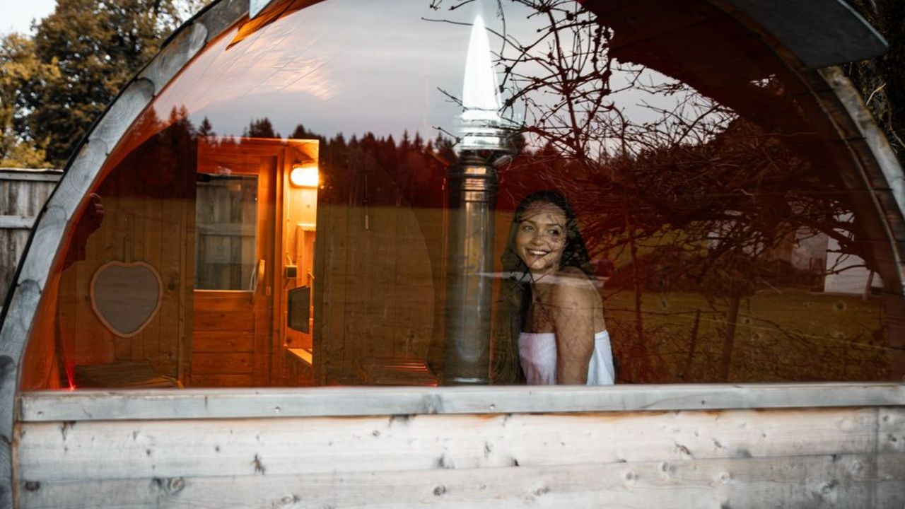 Faßsauna, von außen Faßsauna, von außen